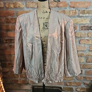 David's Bridal Iridescent Amber Beaded Formal Jacket 22W